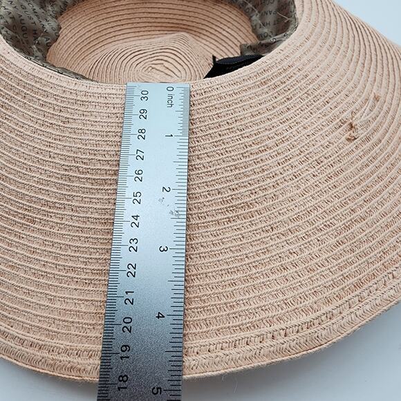 August Hat Company Wide Brim Floppy Hat Woven Floral Tie Detail Beach Tropical - Picture 15 of 16